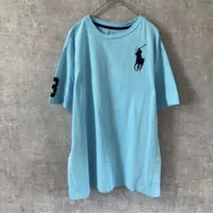 RALPH LAUREN Tシャツ XLサイズ 水色 ビッグポニー 半袖 メンズ