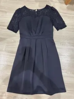 any SIS ネイビー Aラインドレス 半袖