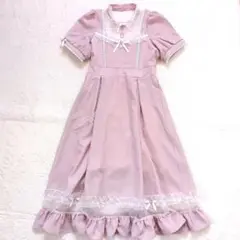 夢展望　DEAR MY LOVE　チュール切替ワンピース　フリル　リボン　ピンク