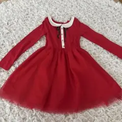H&M 赤い長袖ワンピース 122/128