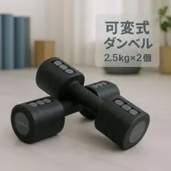 ダンベル 可変式ダンベル 2個セット 重さ調節可 ブラック 合計 5kg