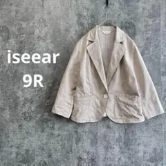 a3696【iseear】ストライプ柄7分袖ジャケット 1つボタン 春夏