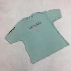 プリントTシャツ 半袖クルーネック ミントグリーン 綿100% 160サイズ
