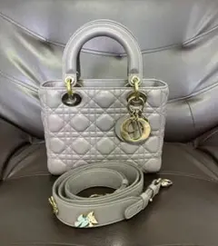 Dior グレー キルティング ショルダーバッグ
