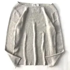 【美品】ビアズリー カットソー リブ 袖口ビジュー付き グレー 長袖
