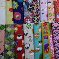 20✕10cmサイズ和柄生地ハギレ15枚セット（1）