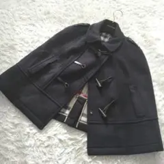 美品✨バーバリーロンドン ポンチョ ケープ ノバチェック ネイビー L
