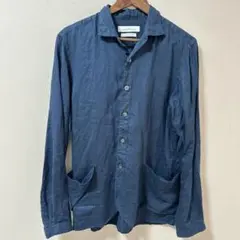 GREEN LABEL RELAXING フレンチリネンシャツ ネイビー