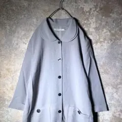 【ヴィンテージ】レトロデザイン ロングワンピース 二重襟 古着 ZBS3