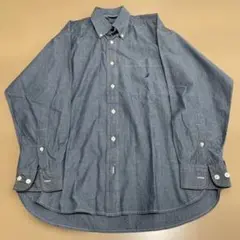 NAUTICA ダークブルー ボタンダウン 長袖シャツ