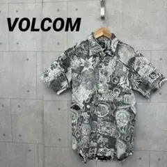 VOLCOM ボルコム 半袖シャツ 総柄 メンズ M 灰