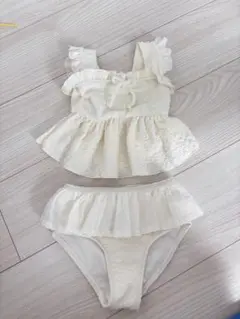 アイボリー フリルセパレート水着 女の子用