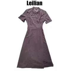 Leilian レリアン 9 Aライン ワンピース ブラウン