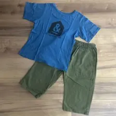 ampersand⭐︎アンパサンド パジャマセット140 青Tシャツ カーキパンツ