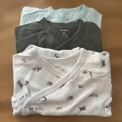 carter's 動物柄ラップ肌着 6ヶ月用　長袖ロンパース3枚セット