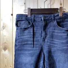 SS4169 ZARA ザラ ブラックスキニーデニムパンツ 八分丈 38