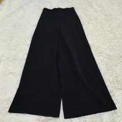 m1010 美品✨UNIQLO 綺麗めワイドパンツ バギー Aライン 体型カバー