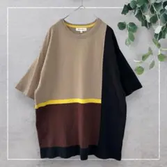 【ザショップティーケー】マルチカラーコットンニット(M)半袖　クルーネック