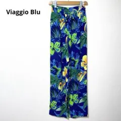 Viaggio Blu ビアッジョブルー 総柄 ワイドパンツ 薄手 腰ゴム