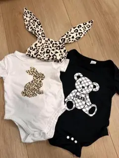 SHEIN レオパード柄ロンパースセット 6-9ヶ月用