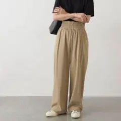 24ss ジャーナルスタンダード ナイロンストレッチワイドパンツ　ベージュ
