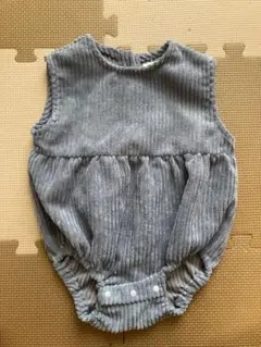 ペアマノン グレー コーデュロイロンパース 70