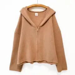 U by SPICK&SPAN ワッフルジップフーディー ニットパーカー