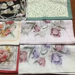 ブランド 花柄 ハンカチ 6枚セット ／メルローズ他