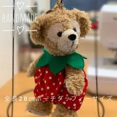 ポーチたダッフィー イチゴ服　ハンドメイド　ぬいぐるみ衣装　コスチューム　洋服