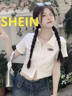 SHEIN カットソー　トップス　ダブルジッパー
