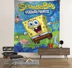 スポンジボブ　タペストリー　金具付き　壁掛け　キャラクター　インテリア