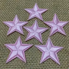 ピンク 星 ワッペン 6枚 アイロンワッペン 幼稚園 保育園 スター jcr