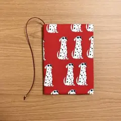 【 文庫本 】ブックカバー ハンドメイド ダルメシアン レッド