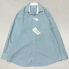 90s Vintage デッドストック L/S クレリックシャツ スカイブルー