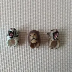 動物頭部デザインリングセット