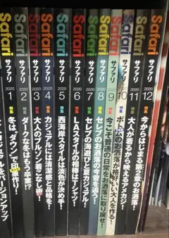 Safari 雑誌　2020年1月から12月