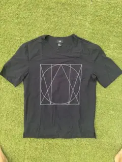 H&M 幾何学模様 Tシャツ 165cm  黒