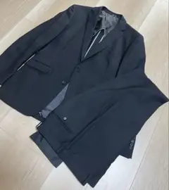 【美品】 SUIT SELECT 冠婚葬祭 ブラックフォーマルスーツ A7