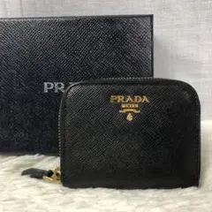 極美品✨ プラダ 二つ折り財布 コインケース ラウンドジップ サフィアーノレザー