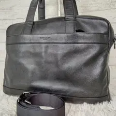 【A4可】COACH 2way ビジネスバッグ ブリーフケース ハミルトン 黒色
