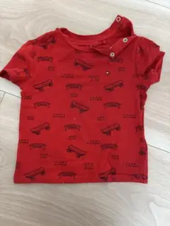 TOMMY HILFIGER 赤 スケートボード柄 Tシャツ