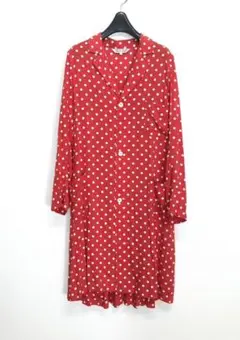 COMME des GARCONS コムコム ドット柄 ワンピースコート 赤