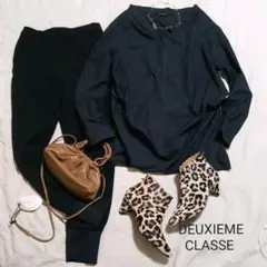 DEUXIEME CLASSE プルオーバーVネックシャツ ブラック