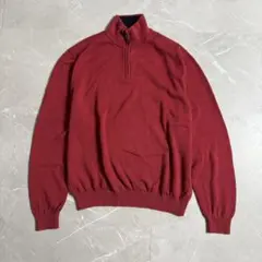 美品　ブルックスブラザーズ　ハーフジップ　ニット　Lサイズ　コットン100
