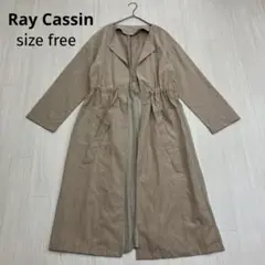 ◆ Ray Cassin レイカズン 異素材切替 プリーツ トレンチコート 薄手