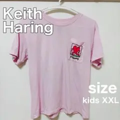 【Keith Haring】キッズ /Tシャツ/XXL/ピンク/美品