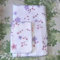 桜の花柄 掛け布団カバーと枕カバーセット