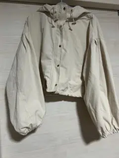 rpsフード付きベージュクロップドジャケット