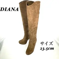 DIANA ダイアナ ロングブーツ スエード 茶 厚底