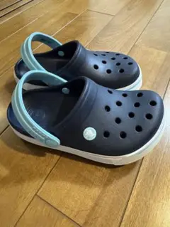 新品未使用 クロックス Crocs J2 ネイビー×ミント キッズ 20cm
